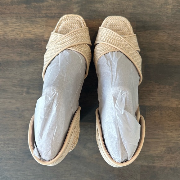 Sam Edelman Vaughn Open Toe Wedges Tan - Picture 6 of 6